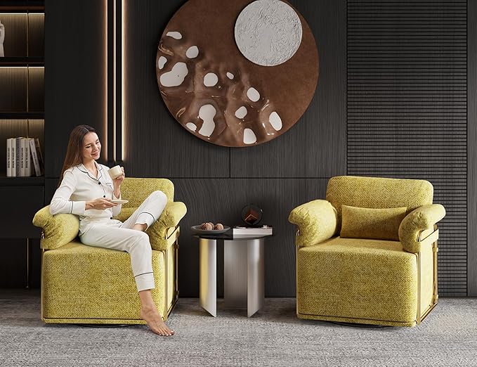 KEIKI Modern Comfy Swivel Accent Reading Chair - Image 4