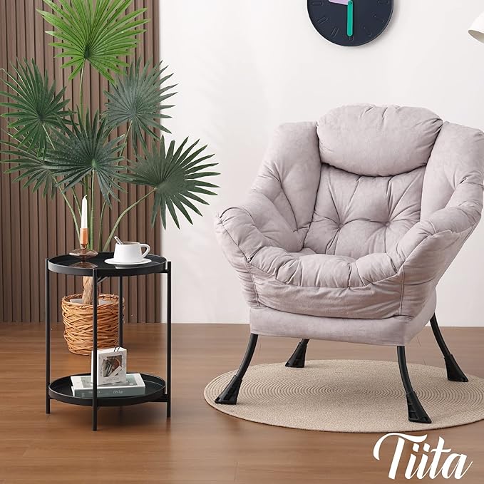 Tiita 2 Pack Round End Table Mental 2-Tier Side Table Nightstand/Small Iron - Image 2