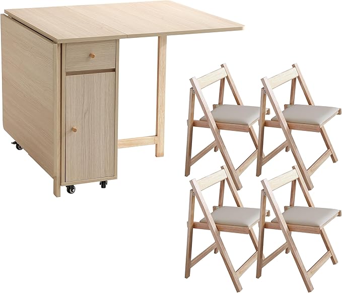 Wood Drop Leaf Folding Dining Table by HOME