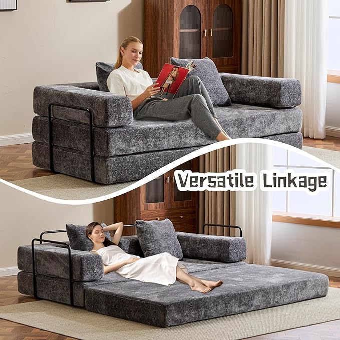 Convertible Sofa Bed, Compression Futon Sofa - Image 7