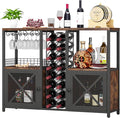 Homeiju Mini Bars for Home, Wooden Coffee Bar Cabinet, Modern Liquor Cabinet by Homeiju