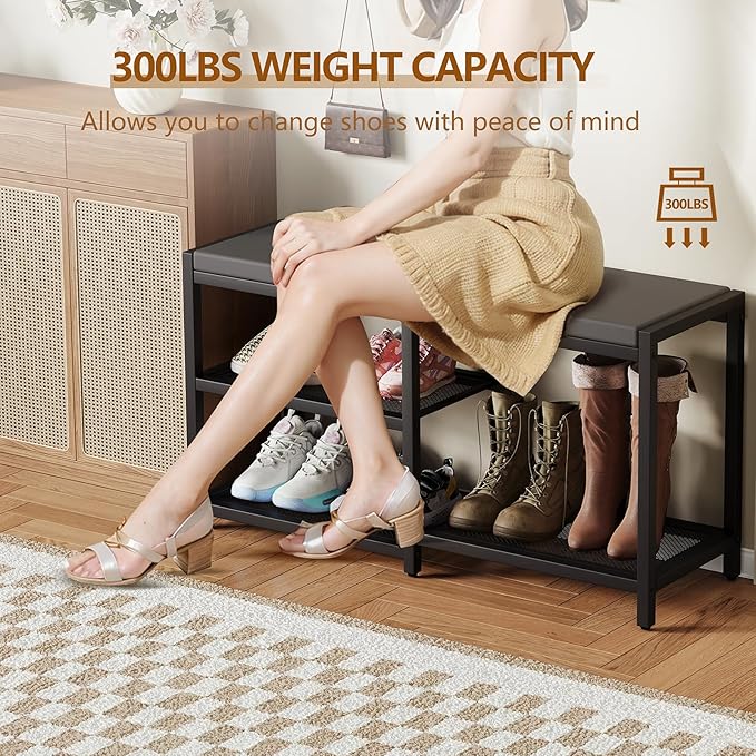 ZHOOGE Shoe Bench & Rack Storage Bench - Image 3
