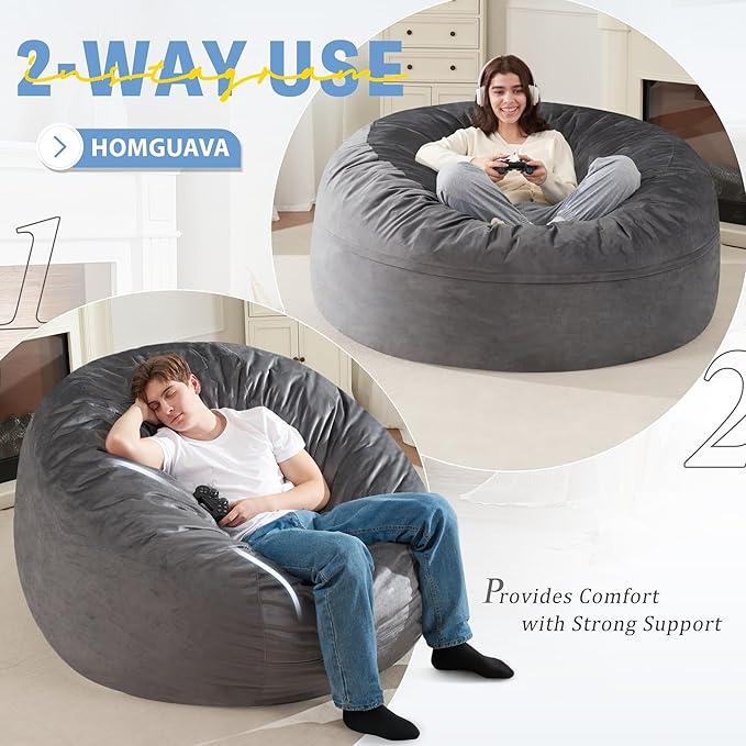 Homguava 5FT Bean Bag Chair Giant BeanBag - Image 6