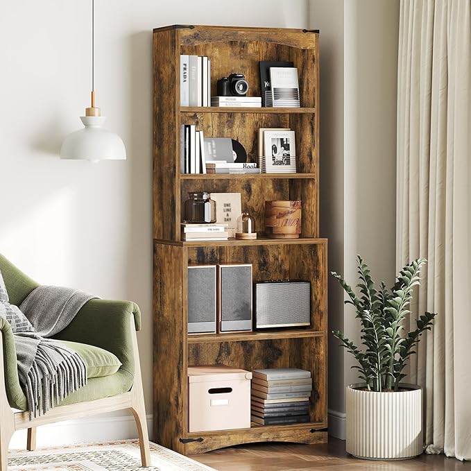 Tall Bookcase and Bookshelf, 6-Tier Bookcase by Yatiney