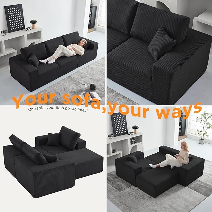 INGEROOM 108" Cloud Sectional Couch, Modular Sectional Sofa - Image 4