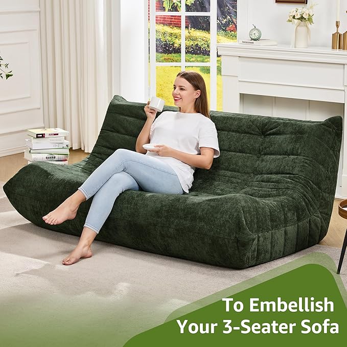 Hobestluk Bean Bag Chairs for Adults Giant Bean Bag Chair Memory Foam BeanBag - Image 3