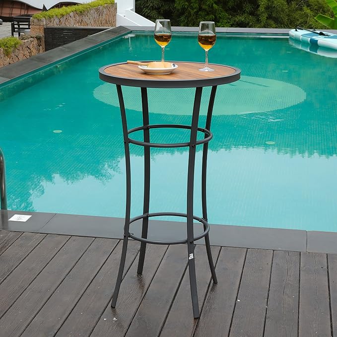 Bar Height Patio Table, 40-Inch Outdoor Pub Table Bistro Table - Image 2