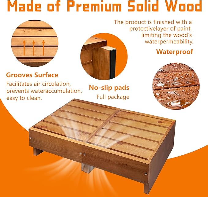 Wooden Step Stool 6” Height, Step Stools - Image 3