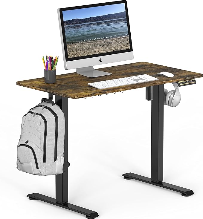 SHW 40 x 22 Inches Electric Height Adjustable Sit to Stand Desk - Image 5