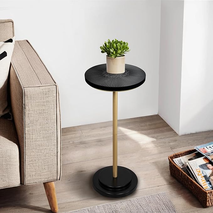 Drink Table, Small Pedestal Side Table - Image 2