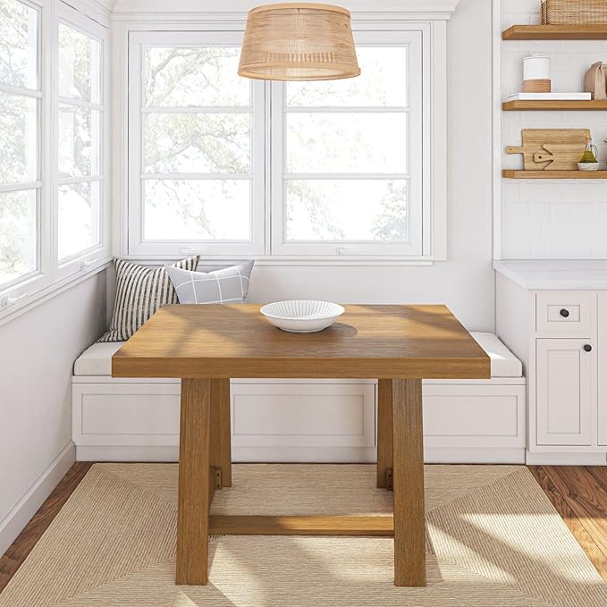 Plank+Beam 48 Inch Farmhouse Dining Table, Rustic Solid Wood Kitchen Table - Image 3