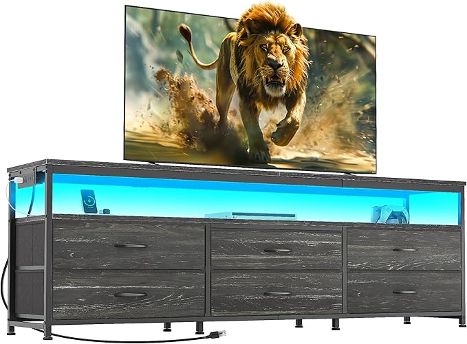 Huuger 63 Inch TV Stand for 55, 70 Inch TV, Long Dresser TV Stand for Bedroom - Image 9