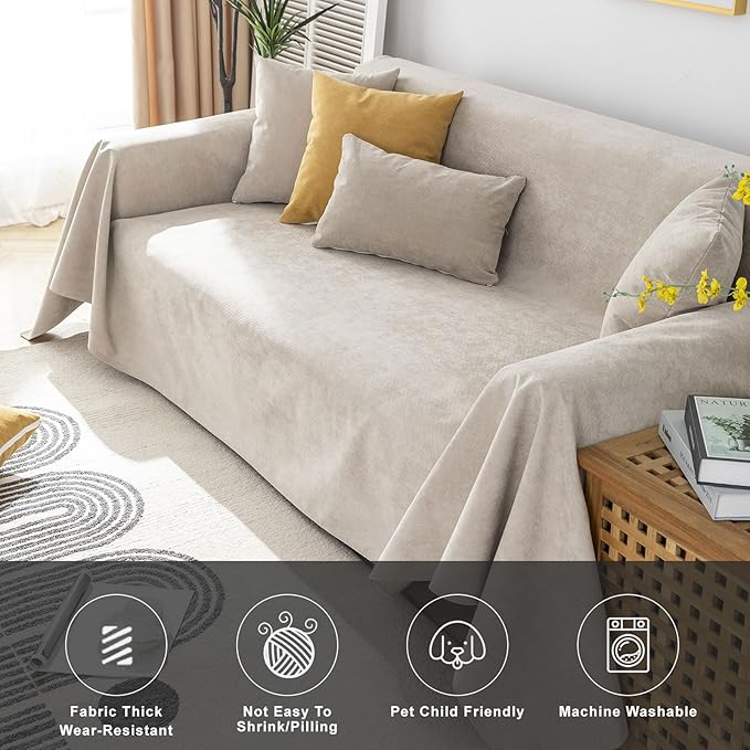 STACYPIK Waterproof Anti-Cat Scratch Couch Covers, Non-Slip Couch Covers - Image 4