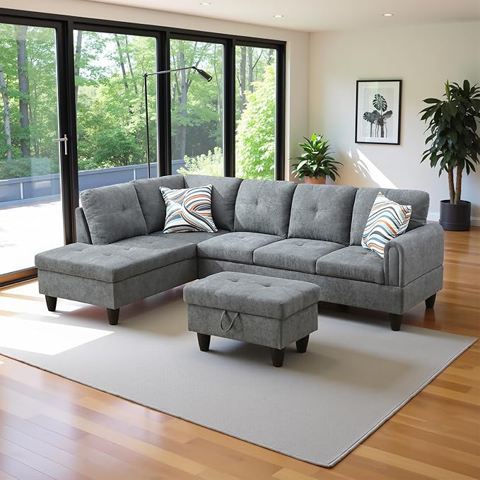 97" Oversized Sectional Couch, L Shaped Couch by LynginsCreativeLife