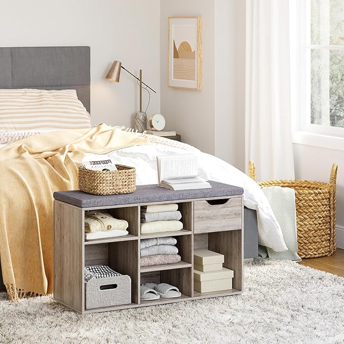 DINZI LVJ Shoe Bench, Entryway Storage Bench - Image 8