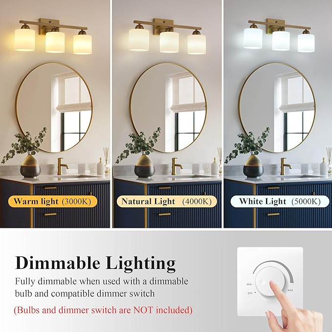 Stainless Steel Milk Glass Vanity Lights - Image 8