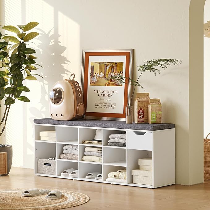 DINZI LVJ Shoe Bench, Entryway Storage Bench - Image 9