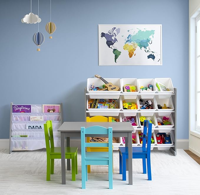 Humble Crew Kids Wooden Table and 4 Chairs Set, and Snack Time - Image 5