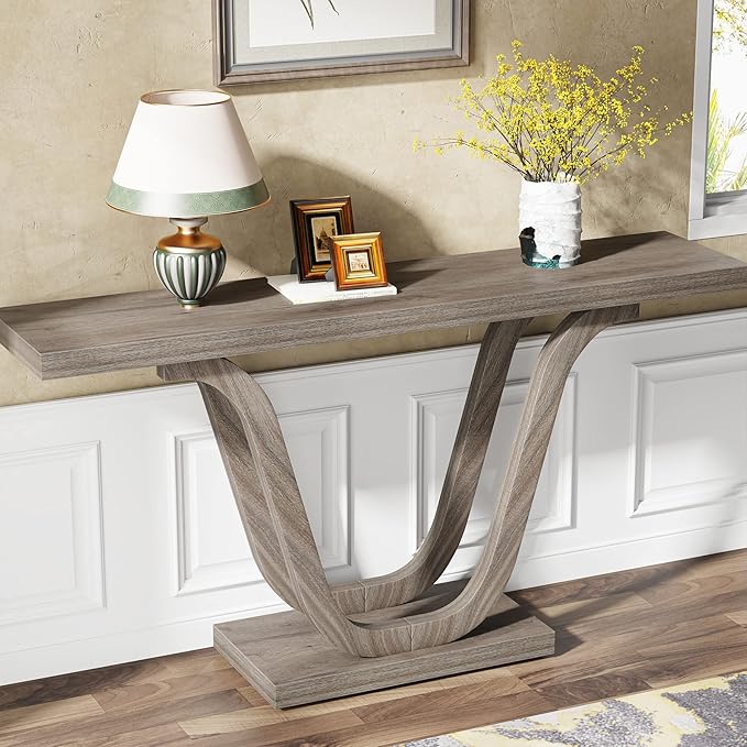 Tribesigns Farmhouse Console Table, 55 Inch Wood Sofa Table Entryway Table - Image 3