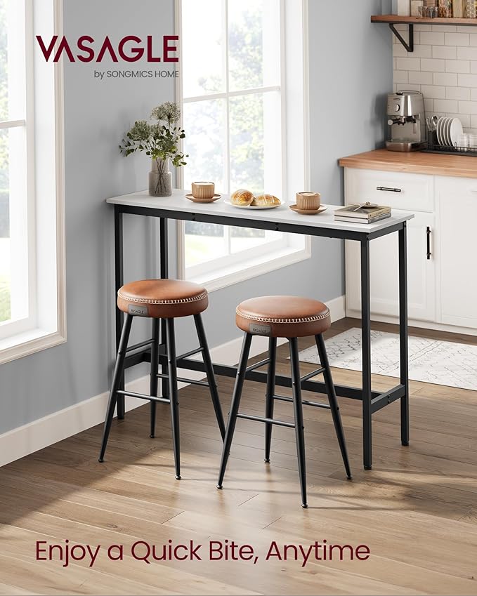 VASAGLE Bar Table, Narrow Long Kitchen Dining Table, Sturdy Metal Frame - Image 3