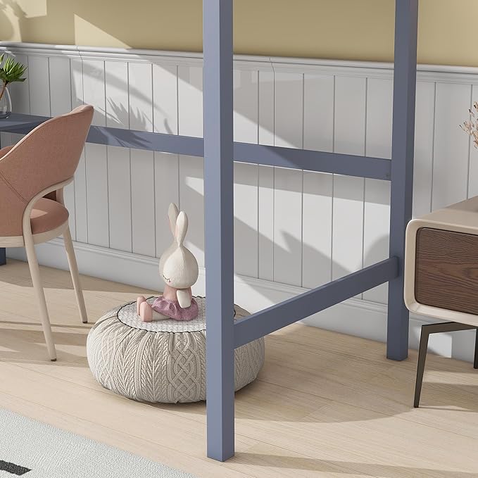 HomSof Full Loft Bed with Desk and Shelves - Image 6