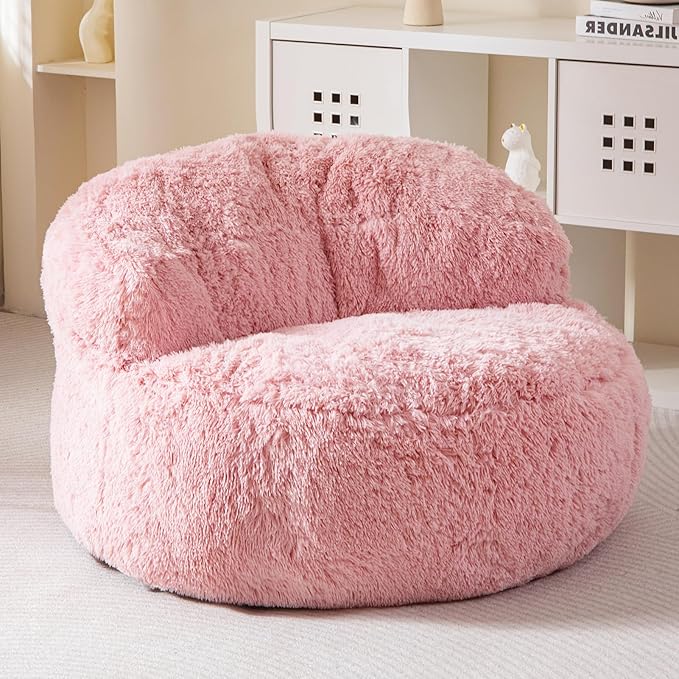 BYBYME Giant Bean Bag Chair, Faux Fur Bean Bag Couch by BYBYME
