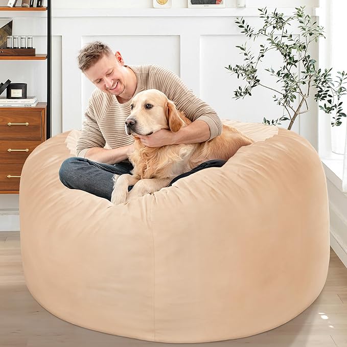 HABUTWAY Bean Bag Chair: Giant 4' Memory Foam Furniture Bean Bag Chairs - Image 2