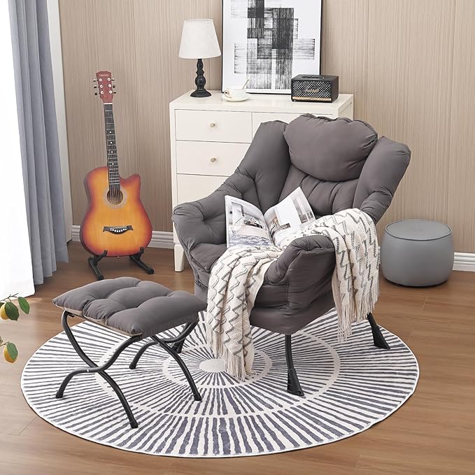 Lazy Chair and Ottoman, Large Accent Lounge Chair - Image 6
