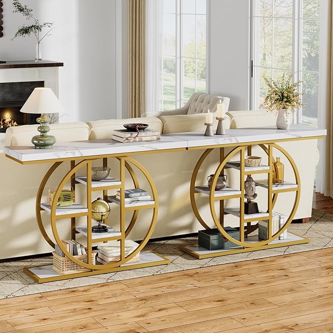 41" Console Table, 4-Tier Entryway Table - Image 8