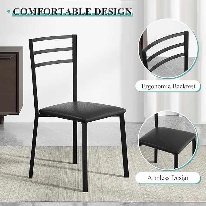 VECELO Small Round Dining Table Set - Image 6
