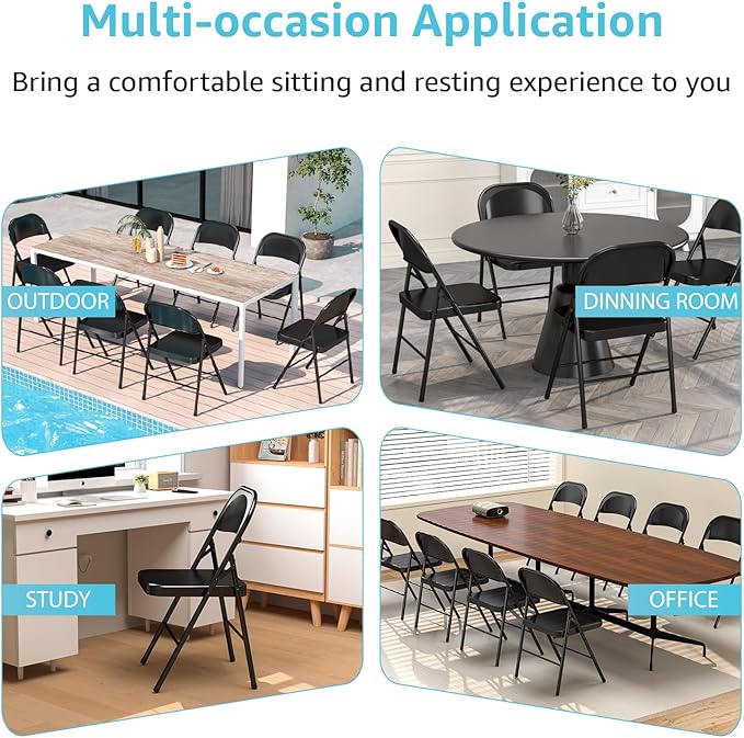 Metal Folding Chairs Steel Frame - Image 3
