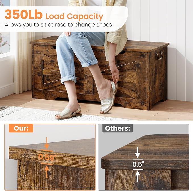 GarveeHome 39.4" Storage Chest, Toy Chest - Image 5