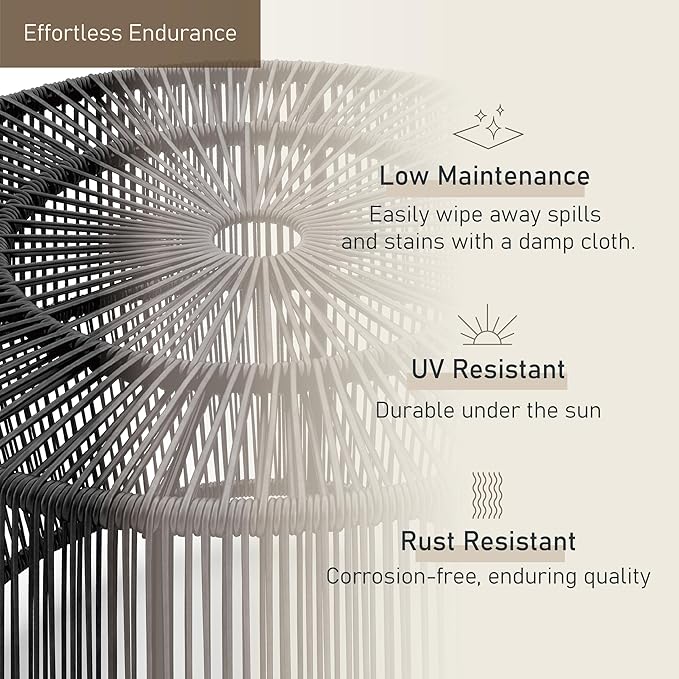 Muse & Lounge Co. Ysar Boho Rattan Round Coffee Table Outdoor - Image 7