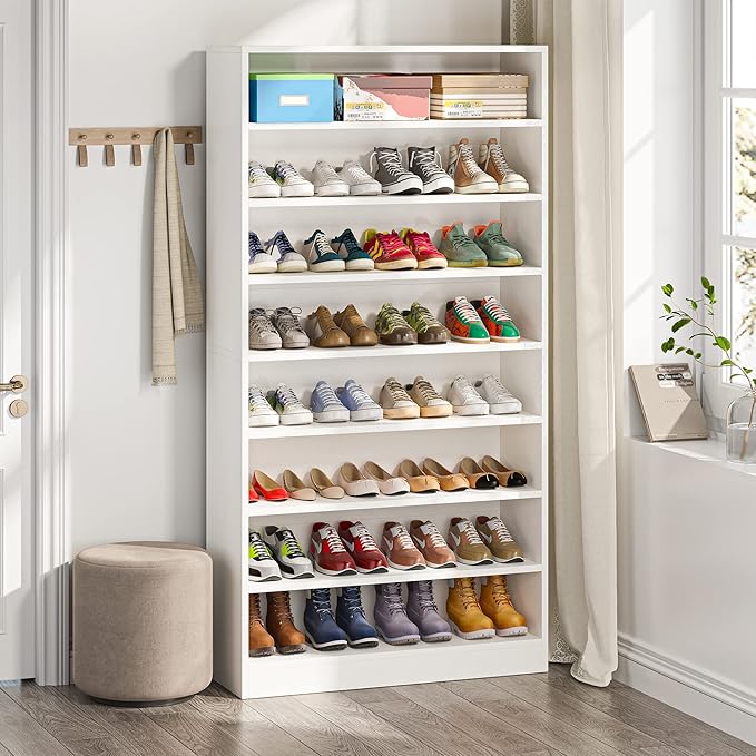 Tribesigns Shoe Cabinet, 9 Tiers 40-45 Pairs Heavy Duty Wood Freestanding Shoe by Tribesigns