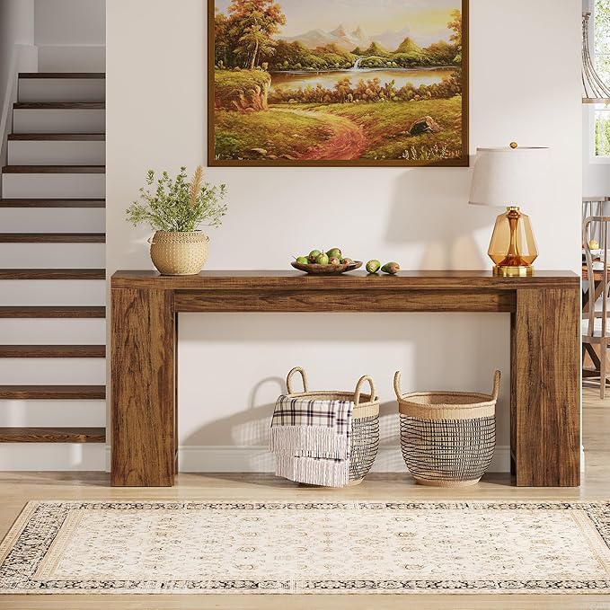 Tribesigns 70.9-Inch Extra Long Console Table, Farmhouse Wood Sofa Table Behind - Image 5