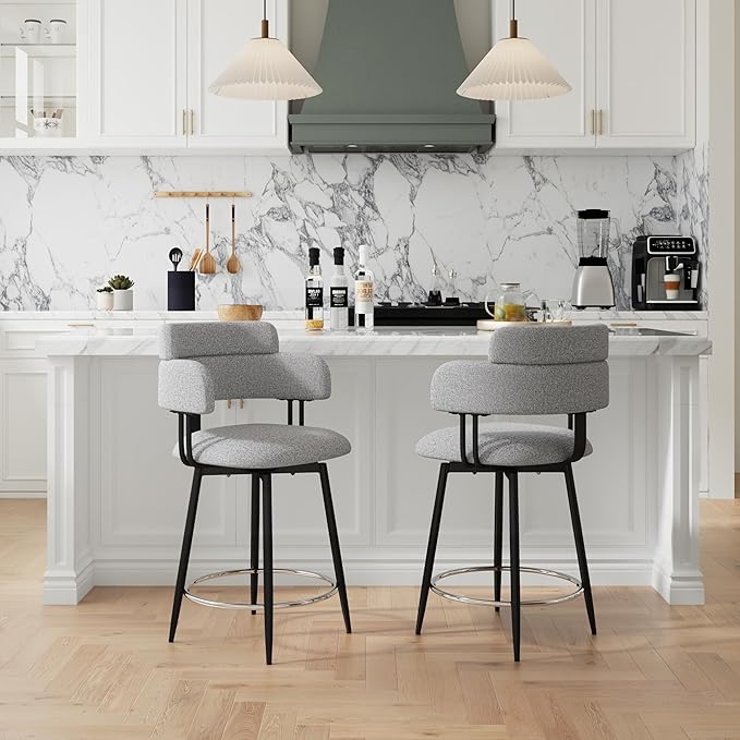 Swivel Bar Stools Set of 2, Counter Height Bar Stools by Unknown