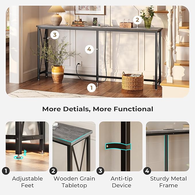 SUPERJARE 70 Inch Console Table - Image 7
