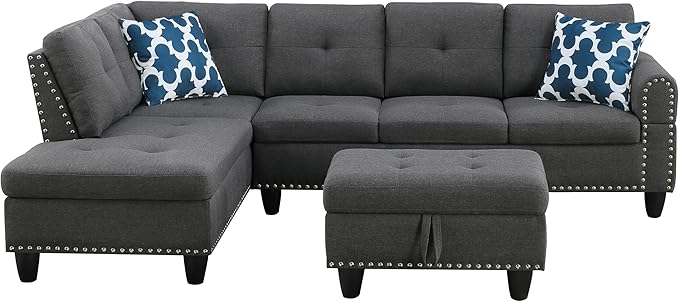 98 Inch L Shaped Sectional Sofa - Image 6