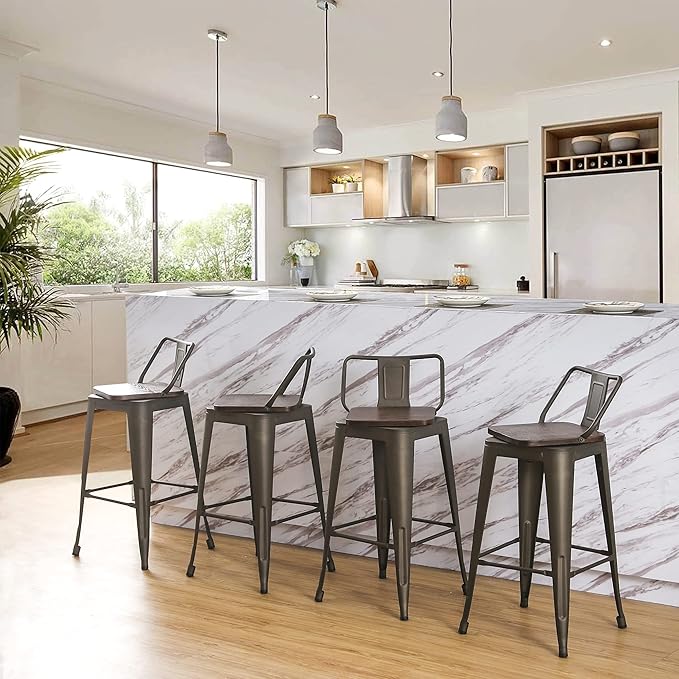 24 Inch Swivel Bar Stools Set of 4 - Image 9