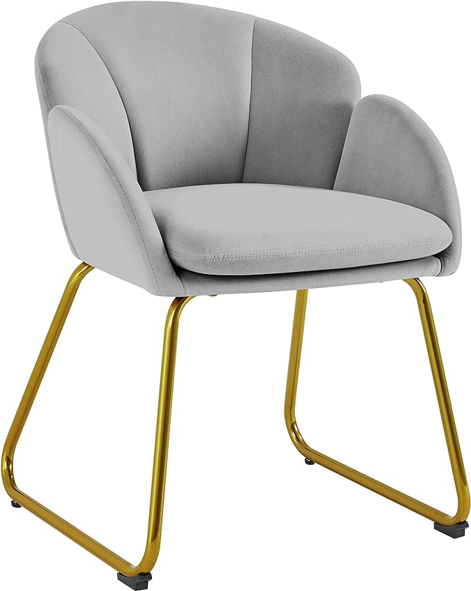 Yaheetech Flower Shape Velvet Vanity Chair, Modern Side Chair Armchair by Yaheetech