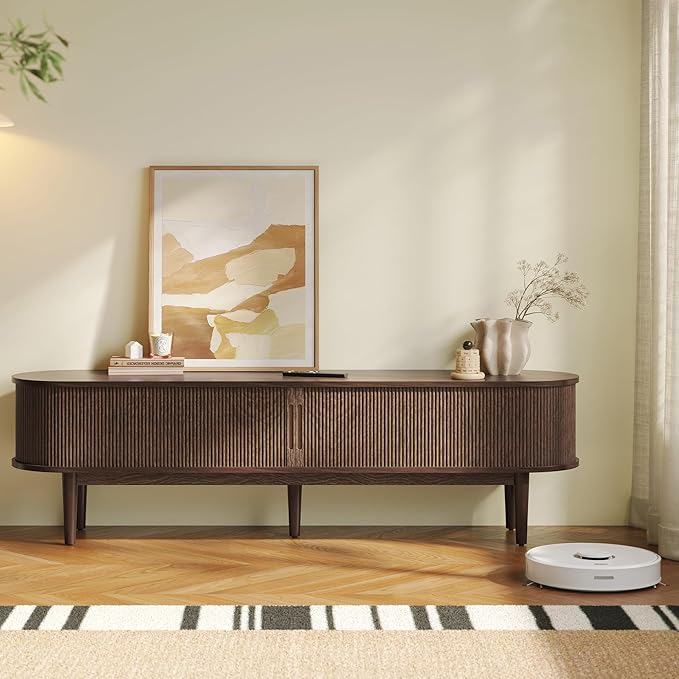 LINSY 70" Fluted TV Stand, Modern Entertainment Center by Linsy