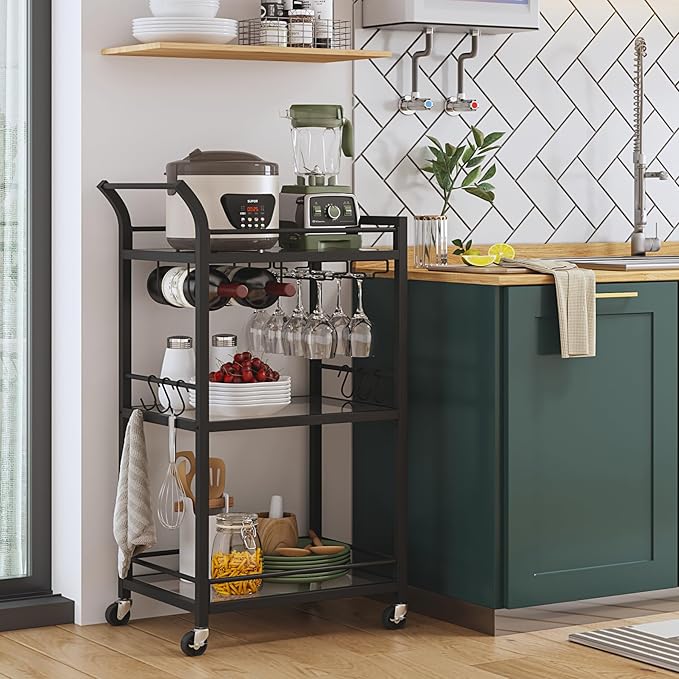TUTOTAK Bar Cart, Home Bar Serving Cart - Image 5