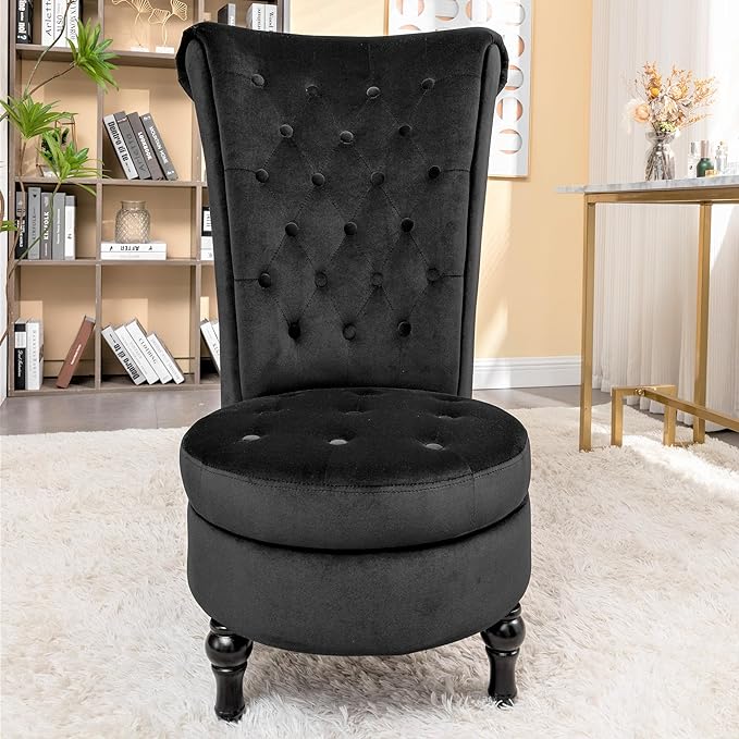 Container Furniture Direct Royal High-Back Velvet Accent Chair - Image 13