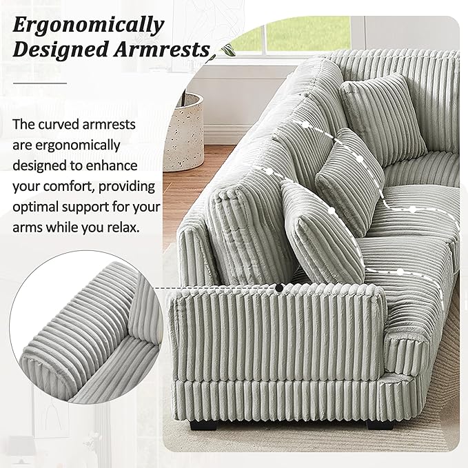 129" Oversized U Shaped Modular Sectional Sofa Couch - Image 9