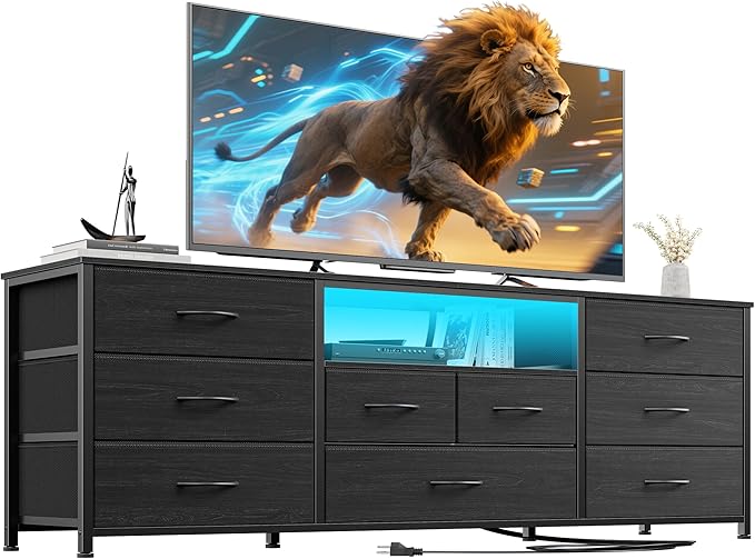 Furnulem 9 Drawer Dresser, 63” Long TV Stand by Furnulem
