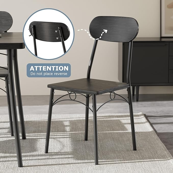 VECELO Dining Table Set for 4, 5-Piece Kitchen Table - Image 7