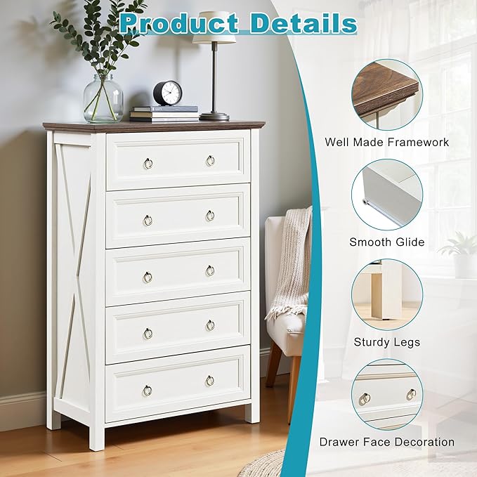 31.3" Farmhouse Sideboard Buffet Cabinet - Image 4