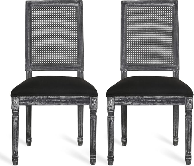Merax Upholstered Solid Wood Dining Chairs Set of 2, French Country Style - Image 5