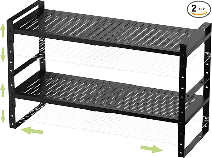 Expandable Stackable Aadjustable Shoe Rack Pantry Shelf by JOJOCROSSHIGHQUALITYLIFE