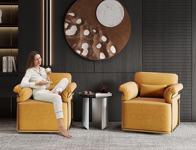 KEIKI Modern Comfy Swivel Accent Reading Chair - Image 6